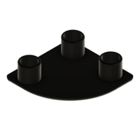 60-120-1 MODULAR SOLUTIONS POLYAMIDE PART<br>END CAP 45MM X 45MM ROUND CORNER BLACK